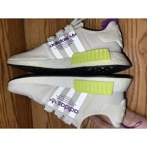 Adidas NMD R1 Chalk Semi Solar Yellow White Athletic Shoes Men’s Sz 13 EUC Adidas NMD R1 Chalk Semi Solar Yellow White Athletic Shoes  main image 4